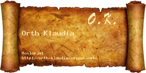 Orth Klaudia névjegykártya
