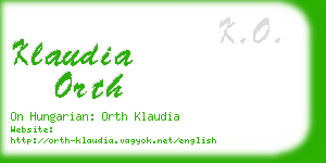 klaudia orth business card